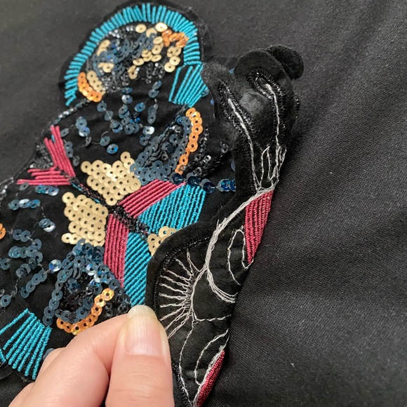 🐯Tiger (juniors) long sleeve sweater dress w/ art deco pockets, black - Picture 10 of 13